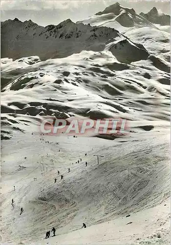 Moderne Karte Val d isere (savoie) le depart de la piste familiale a droite la grande motte et la grande casse