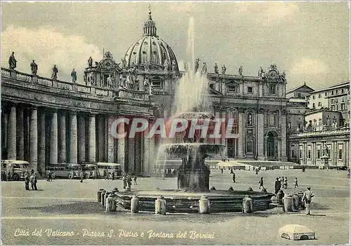 Cartes postales moderne Citta del vaticano la place st pierre et la fontaine de berniini