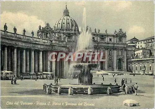 Moderne Karte Citta del vaticano la place st pierre et la fontaine de berniini