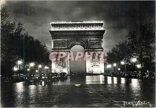 Cartes postales moderne Paris au clair de lune l arc de triomphe paris Automobile