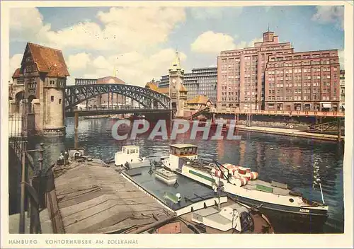 Cartes postales moderne Hamburg Kontorhauser am Zollkanal Bateaux