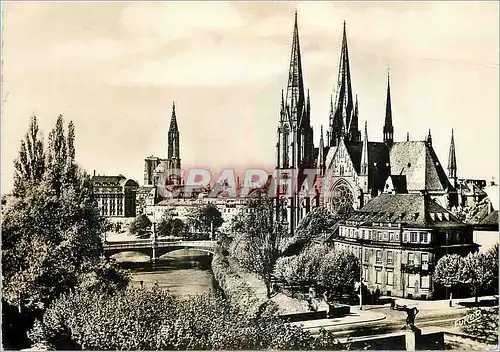 Moderne Karte Strasbourg eglise st paul et cathedrale