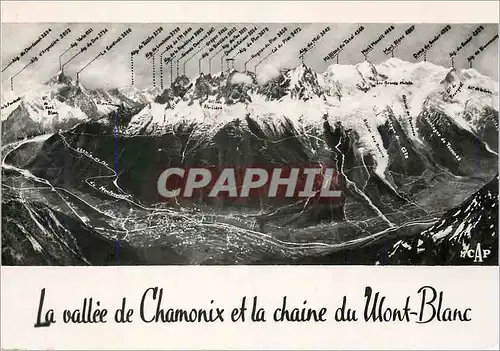 Cartes postales moderne Chamonix mont blanc la vallee de chamonix et la chaine du mont blanc