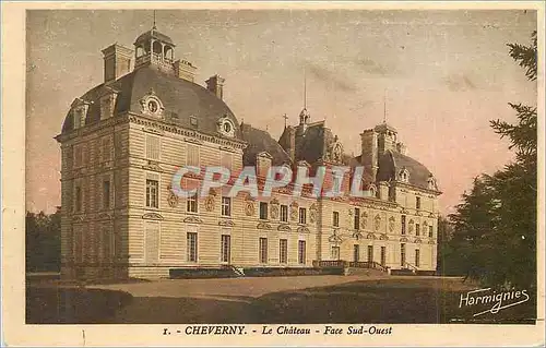 Cartes postales Cheverny le chateau face sud oeust