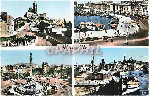 Cartes postales moderne Notre dame de la garde quai du port castellane un coin du port Bateaux de peche