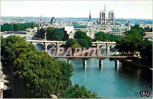 Moderne Karte Paris les septs ponts