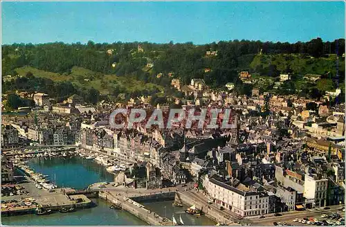 Cartes postales moderne La cote fleurie honfleur (calvados 14) vue generale du port
