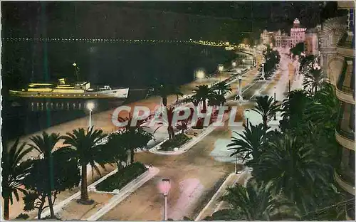 Moderne Karte Nice la nuit promenade en mer Bateau