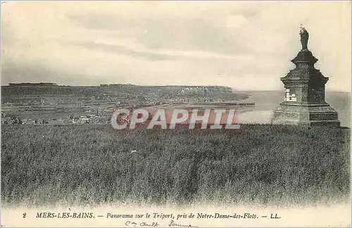 Cartes postales Mers les bains panorama sur le treport pris de notre dame des flots