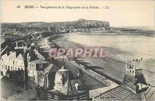 Cartes postales Mers vue generale de la plage de la falaise
