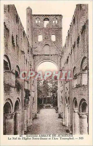 Ansichtskarte AK Ancienne abbaye de jumieges la nef de l eglise notre dame et l arc triomphal