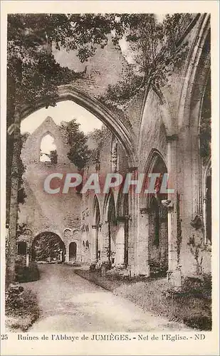 Cartes postales Ruines de l abbaye de jumieges nef de l eglise