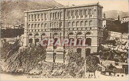 Cartes postales Monaco le musee oceanographique vue prise de la mer