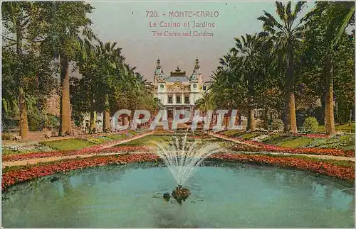 Cartes postales Monte carlo le casino et jardins