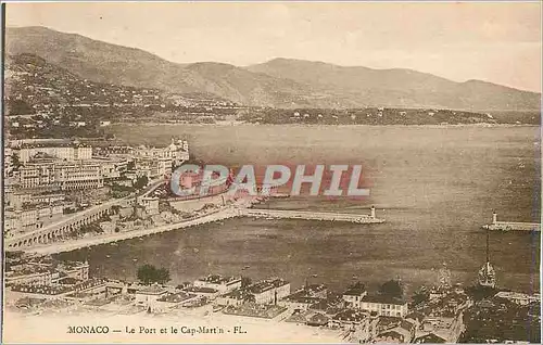 Cartes postales Monaco le port et cap martin
