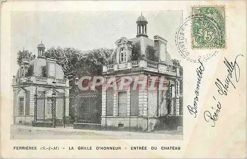 Cartes postales Ferrieres (s et m) la grille d honneur entree du chateau