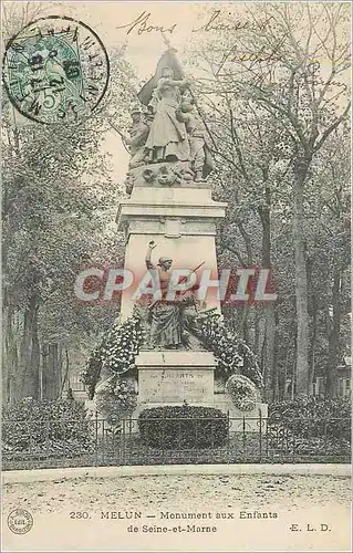 Ansichtskarte AK Melun monument aux enfants de seine et marne