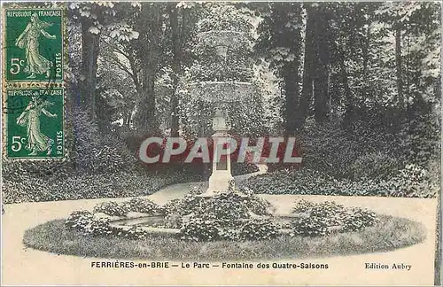 Cartes postales Ferrieres en brie le parc fontaine des quatre saisons