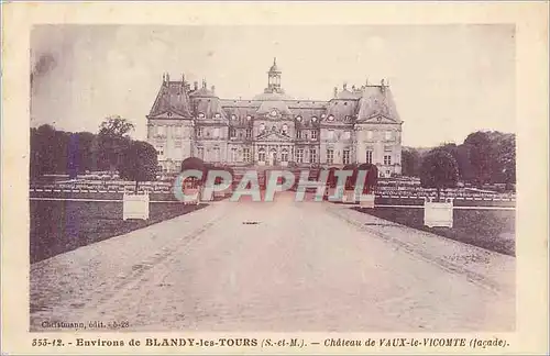 Cartes postales Environs de blandy les tours (s et m) chateau de vaux le vicompte (facade)