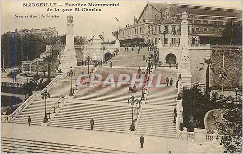 Cartes postales Marseille escalier monumental de la gare st charles