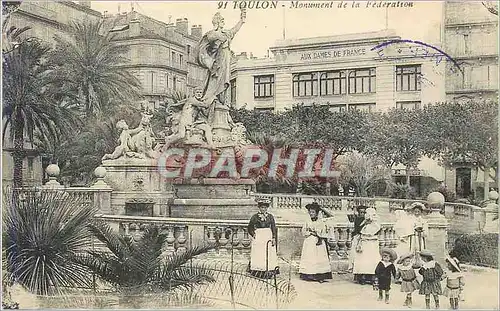 Cartes postales Toulon monument de la federation Nourrices Enfants