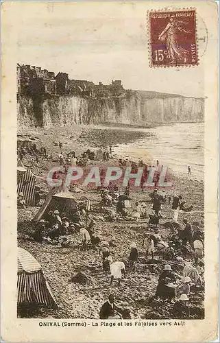 Cartes postales Onival (somme) la plage et les falaises vers ault