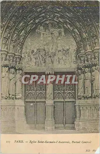 Cartes postales Paris eglise saint germain l auxerrois portail central