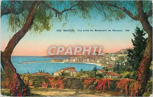 Cartes postales Menton vue prise du boulevard de garavan
