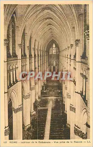 Cartes postales Reims interieur de la cathedrale vue prise de la rosace