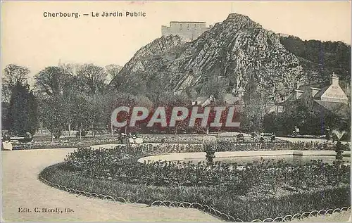 Cartes postales Cherbourg le jardin public Automobile