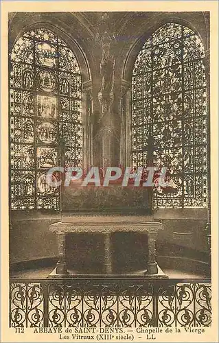 Cartes postales Abbaye de saint denys chapelle de la vierge les vitraux (xiii siecle)