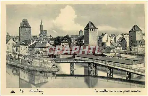 Moderne Karte Strasbourg les vieilles tours aux ponts couverts