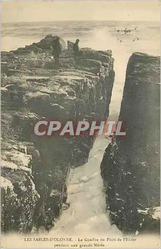 Cartes postales Les sables d olonne le gouffre du puits de l enfer pendant une grande maree