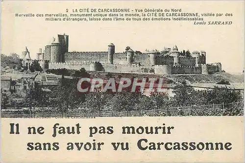 Cartes postales La cite de carcassonne vue generale du nord