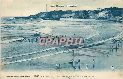 Cartes postales Biarritz les baigneurs de la grande plage
