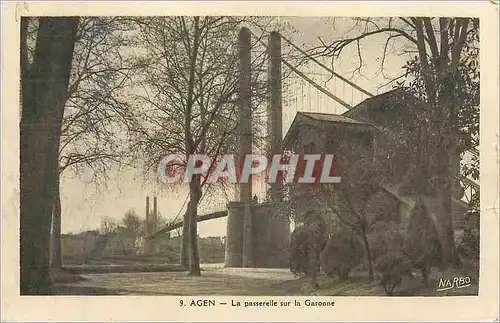Cartes postales Agen la passerelle sur la garonne