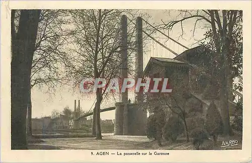 Ansichtskarte AK Agen la paserelle sur la garonne