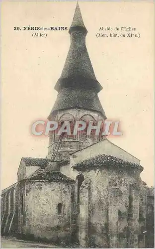 Cartes postales Neris les bains (allier) abside de l eglise