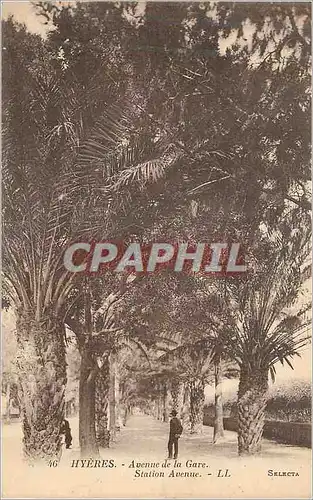 Cartes postales Hyeres avenue de la gare station avennue