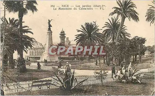 Cartes postales Nice les jardins albert 1er le monument du centenaire