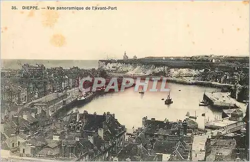 Cartes postales Dieppe vue panoramique de l avant port