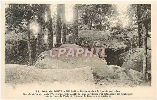 Cartes postales Foret de fontaineleau caverne des brigands (entree)