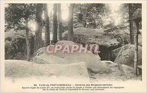 Cartes postales Foret de fontaineleau caverne des brigands (entree)