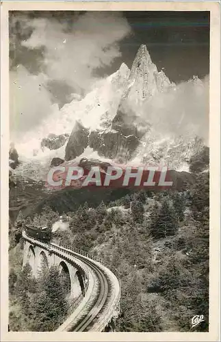 Cartes postales moderne Chamonix mont blanc chemin de fer du montenvers et aiguille du dru Funiculaire Train