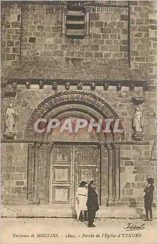 Cartes postales Environs de moulins 1802 porche de l eglise d yzeure