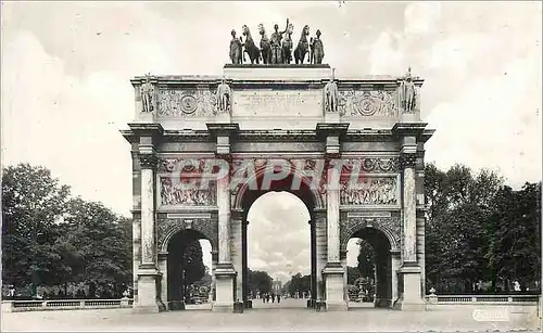 Cartes postales moderne Paris le carrousel perspective sur l obelisque et l arc de triomphe