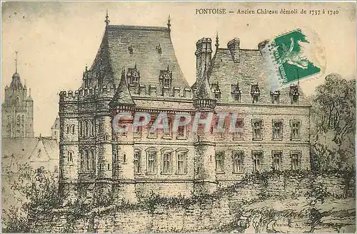 Cartes postales Pontoise ancien chateau demoli de 1737 a 1740