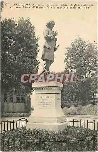 Cartes postales Montmorency (seine et oise) statue de j j rousseau