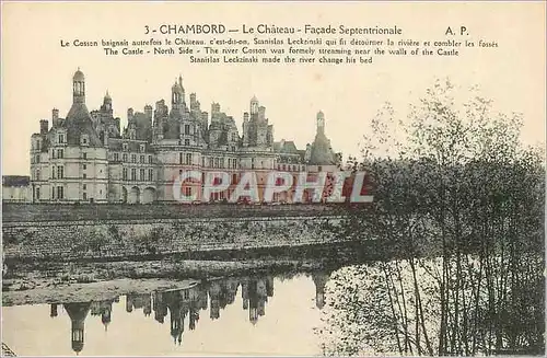 Cartes postales Chambord le chateau facade septentrionale