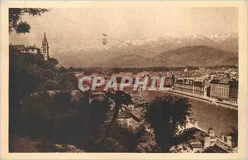 Cartes postales Grenoble vue generale et le teleferique